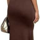 GORGLITTER Women's Open Backless Wedding Guest Dress Ruch Sleeveless Ribbed Bodycon Halter Maxi Dresses, S