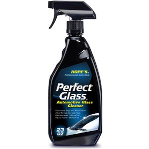 HOPE'S Perfect Glass Automotive Glass Cleaner - Streak-Free, Tint Safe Car Cleaner for Glass, Acrylic, Windows, Mirrors, Windshield - No-Residue - Removes Smudges, Road Grime - 23 Fl Oz, Pack of 1