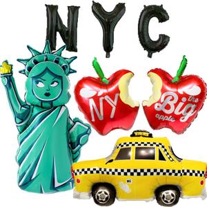 NYC Cityscape Balloons New York City Theme Balloons Status of Liberty Taxi Balloon for NYC New York Birthday Party Decoration New York Theme Party Decorations Sex and The City I Love NY Decor