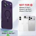 Magnetic for iPhone 17 Pro Max Case [Full Camera Protection][Military-Grade Protection][Compatible with MagSafe] Shockproof Protective Slim Phone Case for iPhone 17 Pro Max, Dark Purple