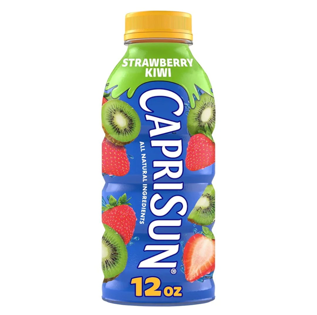 Capri Sun Strawberry Kiwi Flavored Juice Drink Blend from concentrate with other natural flavors, 12 fl oz Bottle, pack of 12, Best By: 06/SEP/2025