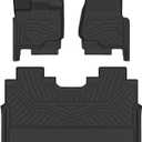 Floor Mats Fit for Ford F-150 2015-2025/ F150 Lightning SuperCrew Cab (Rear w/o Fold Flat Storage), All Weather Protection TPE Odorless Anti-Slip Automotive Floor Liners, 1st, 2nd Row Full Set Liners