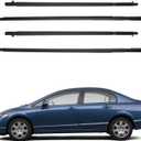 Dasbecan 4Pcs Weatherstrip Window Seal Car Window Moulding Trim Compatible with Honda Civic 2006-2011 Replaces#72450-SNA-A01 72410-SNA-A01 72950-SNA-A01 72910-SNA-A01
