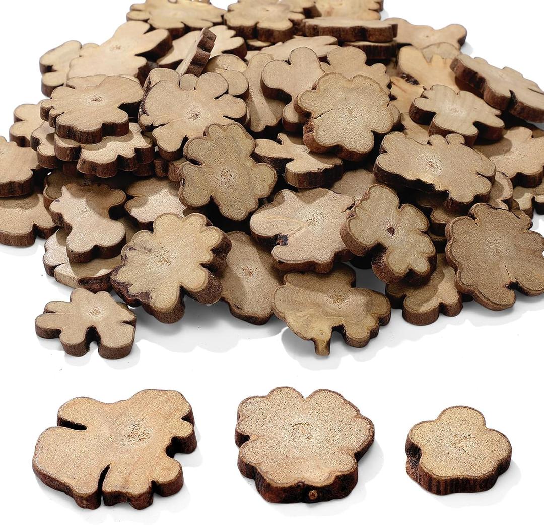 Gerrii 90 Pcs Irregular Wood Slices Log Slices for Centerpieces Small Unfinished Wood Craft Natural Tree Decoration for Table DIY Craft Art Christmas Ornament Engraving Cup Coaster Home Decor