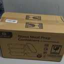 M MCIRCO [5-Packs, 36 Oz Glass Meal Prep Containers with Snap Locking Lids Glass Food Containers,Airtight Lunch Container,Microwave, Oven, Freezer and Dishwasher (4.5 Cup) (Gray)