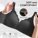 Seamless Wireless Bra for Women with Support - No Underwire Full Coverage Push Up Bras (Pink, XL)