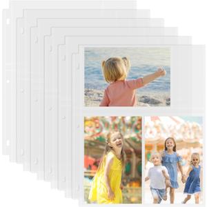 Aegero 50 Pack 4 x 6 Photo Sleeves for 3 Ring Binder(300 Pictures), Heavy-Duty Archival Photo Page Protectors, Clear Picture Album Refill Pages Holds, Acid-Free