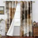 Asuexpect Abstract Curtains for Living Room 2 Panels Abstract Rust Curtain Room Darkening Grommet Window Drapes Modern Decorative Window Treatments for Bedroom, 52x84 Inches, Tan