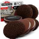 Furniture Sliders X-PROTECTOR - 4 Pack 5" - Brown Multi-Surface Furniture Sliders for Carpet & Hard Floors - 4 Furniture Movers for Carpeted Floors and 4 Hardwood Socks - Move Furniture Easily!