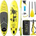 Inflatable SUP Board, Stand Up Paddling Board Equipped with 3-Piece Adjustable Aluminum Paddle + Hand Pump, 320 × 81 × 15 cm