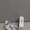 Desk Clamp Power Strip, Desktop Mount Charging Station with 4 Outlets 4 USB Ports (2 USB C), 10Ft Under Desk Power Strip, Fits 2.75" Tabletop Edge, Extension Cord for Home Office, White