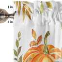 JasmineM Thanksgiving Valances Curtains for Living Room Fall Harvest Maple Leaves Rod Pocket Curtains for Bedroom Pumpkin Farm 54x18in