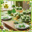 Maxdot 6 Pcs St. Patrick's Day Placemats Green Shamrock Table Mats Irish St. Patrick's Day Lace Decorative Placemats for Spring Summer Party Kitchen Dining Decor