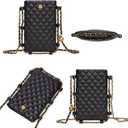 Montana West Quilted Mini Crossbody Bags for Women Trendy Cell Phone Purse (Black)