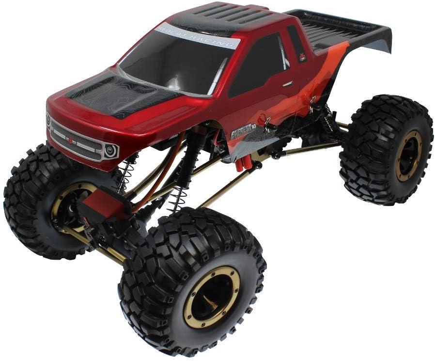 Redcat Racing Everest 10 1/10 Scale Electric RC Rock Crawler, 4WD Shaft Driven RC Truck with Waterproof Electronics, Aluminum Chassis, Beadlock Tires, 2.4GHz RTR with Battery & Charger- Red and Black