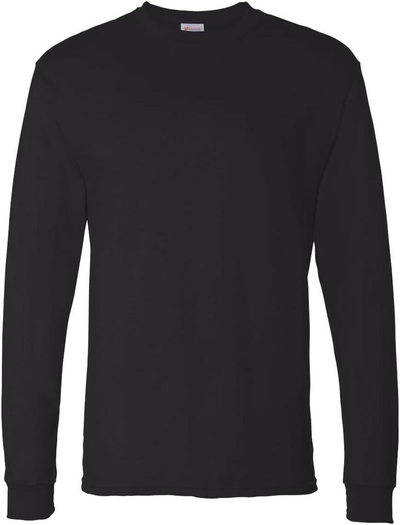 Hanes Men's Essentials Long-Sleeve T-Shirt, Crewneck Cotton T-Shirts for Men, 2-Pack (Large)