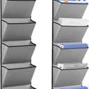 2 Pcs Over the Door File Organizer Back to School Hanging File Holder Classroom Office Organization for Mails Papers Magazines and Books (7 Pockets)