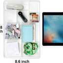 ZEXALOR 8-Section Clear Drawer Organizer, Large Acrylic Drawer Divider Tray for Desk,Bathroom,Office Makeup,Junk, Plastic Drawers Organizer 13.7" x 8.7" x 2" (8-Section)