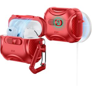 ESR for AirPods Pro 3 Case (2025), Compatible with Airpods Pro 3rd Generation Case (USB-C Cable), Effortless MagSafe, Drop-Proof Lock, Easy Open, Cyber Series, Red