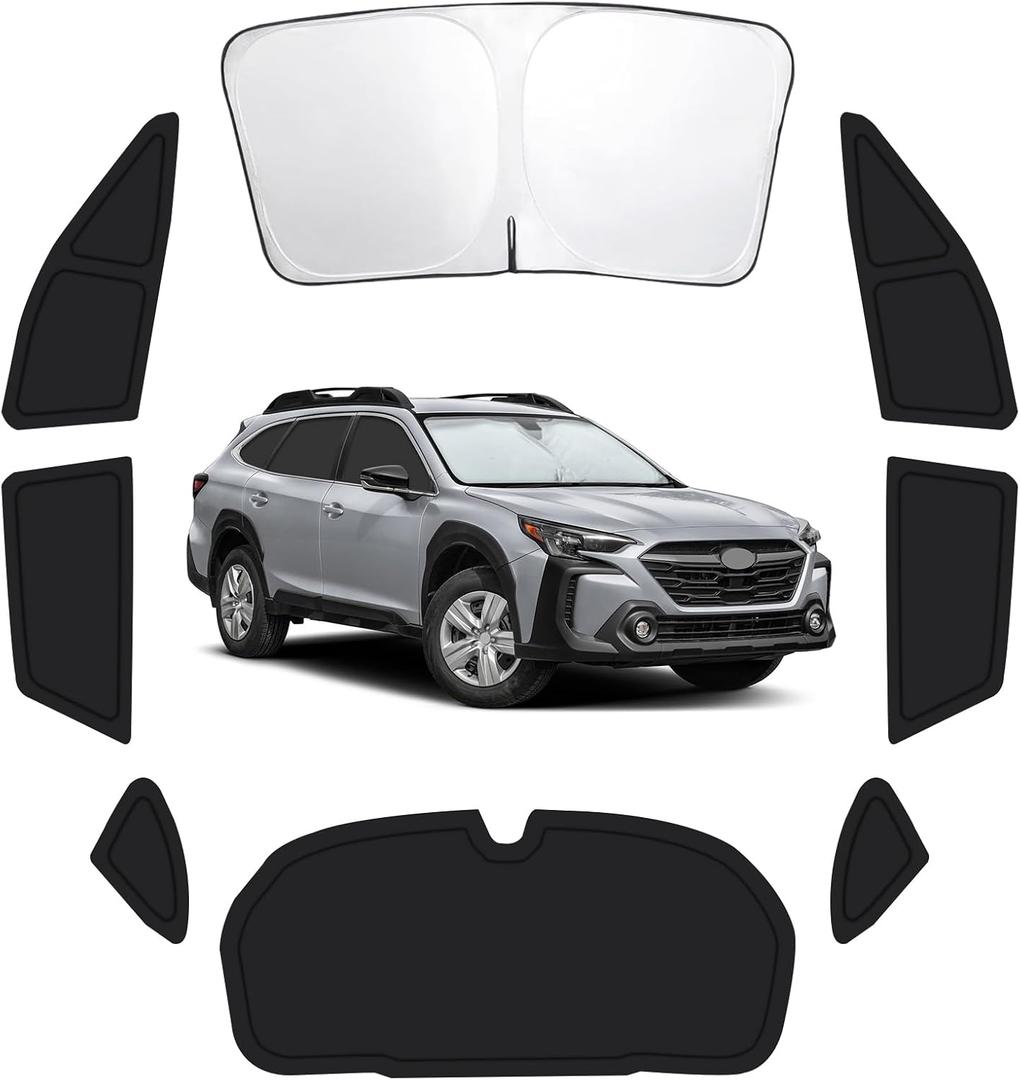 8PCS Car Window Shades for Subaru Outback 2020-2025, Window Covers for Outback Windshield Side Rear Windows, Full Set Privacy Protection Car Sunshade Accessories with UV Blocking for Camping Napping