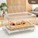 Hamster Cage & Guinea Pig Cages,Fully Transparent and Eco-Friendly Large Acrylic Cage for Small Animal Pets,Such as:Bearded Dragon,Rat,Hedgehog,Chameleon,Iguana (27.5Lx16.9Wx13.4H Inches)