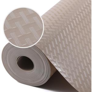 Beige Shelf Liners for Kitchen Cabinets Refrigerator Liners Waterproof & Oil-Proof Kitchen Cupboard Liner Drawer Mats EVA Material Non Adhesive Fridge Liner for Shelves 23.6 x 236.2 Inches