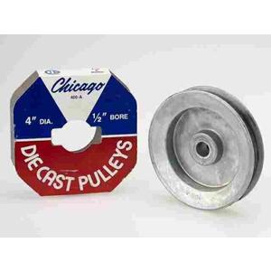4" x 1/2" Bore, No Keyway, A-Groove, Chicago Die Cast Pulley