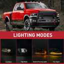 Duolctarms Factory Style 9PINS W/Halogen DRL Black Housing Amber Reflector Headlight Headlamp Assembly Compatible for 2013-2018 Dodge Ram 1500 2500 3500 Left & Right