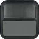 Vertical RV Window, Tinted Sliding with Net Screen and Trim Ring, Size: 18x18in