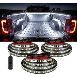 YUGUANG 3Pcs 60 Inch Truck Bed Lights, 6000K White Waterproof LED Truck Bed Lights Strip with On/Off Switch for Trucks, Cargo, Pickup, SUV