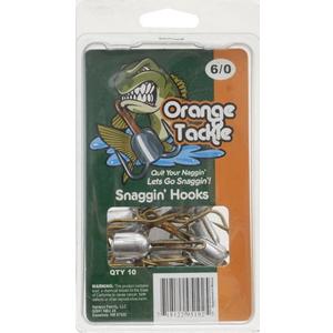 ORANGE 6/0 10 CT SNAGGING HOOKS