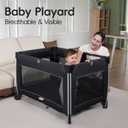Pamo Babe 4 in 1 Baby Playards with Bassinet & Changing Table, Portable Crib Breathable Mesh and Toy Mobile