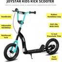 JOYSTAR Kick Scooter for Kids 5+ Teens & Youth, Lightweight Kids Scooter with Adjustable Handlebar, 2 Wheel Scooter for Boys & Girls, 12" Inflatable Wheels Rear Drum Brakes