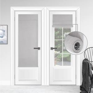 WDFour Cordless Blackout Door Curtains, Triple Layers 100% Light Blocking & UV Protect, Noiseless Adjustable Roller Shade, No Drill Window Blinds for Office, Ward, Home (20Wx70L,Light Gray,1 Piece)