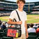 Paxiland Clear Bag for Stadium Events, 12x6x12 inches Tote Bag with Detachable Reinforced Strap for Sports Concert and Work