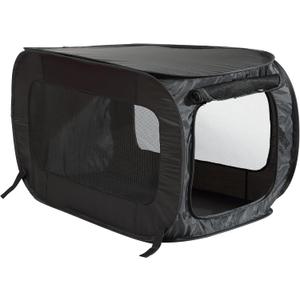 Beatrice Home Fashions Portable, Collapsible, Pop Up Kennel Travel Cat and Dog Crate, 24" L x 16.6" W x 16" H, Black