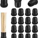 20 Pack Chair Leg Floor Protectors for Hardwood Floors, Round Rubber Furniture Sliders, 360°Felt Pad Bottom Wrapped Thickening Silicone Furniture Legs Caps Covers(Round,Black-S)