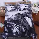 3D Nightmare Christmas Duvet Cover Sets, Jack Decor, 100% Microfiber Galaxy Bedding Set with Pillow Shams 3PCS Bedding,No Comforter (Christmas, 3pcs) Queen Size (Jack Skellington Black)