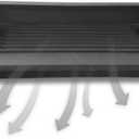 PRIMA Decorative Hardware Floor Vent Air Deflector/Diverter 4"x14" Modern Design, Heavy Duty, Cast Aluminum Air Vent Deflectors - Rust Free, Powder Coated Finish Floor Vent Deflectors - Black