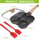 4-Cup Egg Pan, Premium Egg Pans Nonstick, Omelette Pan with Lid , Healthy Egg Frying Pan for Breakfast, Egg Sandwich, Hamburger, Pancake, Egg Skillet Suitable for Gas Stove & Induction Cookware