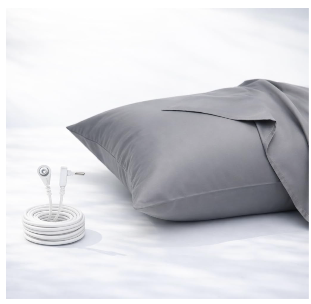 GroundLuxe Organic Grounding Pillowcase in Gray - Queen Size
