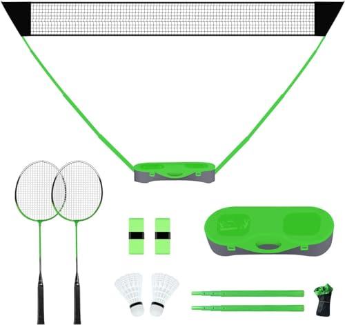 Amazon.com : FBSPORT Portable Badminton Net Set with Storage Base, Folding Volleyball Badminton Set with 2 Badminton Rackets 2 Shuttlecocks 10x5 ft Net, Easy Setup for Beach Backyard Combo Set Sport Games : Sports & Outdoors