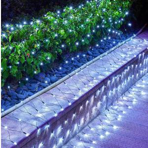 2 Pack 12 x 5FT 360 LED Christmas Net Lights Outdoor for bushes, Waterproof IP65 12 Modes Connectable Extendable Bush Net Christmas Lights Outdoor Mesh Light for Bushes, Tree, Yard, Garden, White