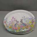 YY 12" Easter Oval Paper Plates Set 50 Count Large Party Buffet Plates Disposable