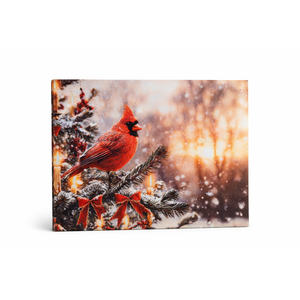 XINCEYWJ Winter Christmas Cardinal Wall Art Decor, Winter Canvas Art Prints Framed, Cottagecore Farmhouse Winter Xmas Cardinal Pictures Wall Decorations for Home Bedroom Living Room, 11x14 Inches
