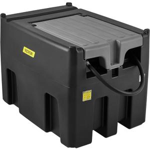 VEVOR Portable Diesel Tank, 116 Gallon Capacity & 10 GPM Flow Rate, Diesel Fuel with 12V Electric Transfer Pump and 13.1ft Rubber Hose, PE Transfer Tank for Easy Fuel Transportation, Black