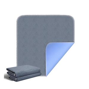 RIQINXIN Waterproof Washable Chair Pads for Incontinence Absorbent Reusable Seat Protector Pads for Recliner Quilted Seat Cover for Adults Senior Kids 2pcs Gray