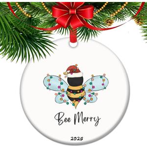 2025 Honey Bee Christmas Decor - Cute Bumblebee Tree Ornament, Bee Farm & Apiary Themed Gift for Bee Lovers, Festive Holiday Decoration (23)