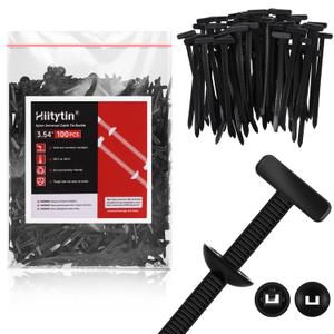 100pcs Nylon Universal Cable Tie Buckle, Heavy Duty Nylon Cable Ties Zip Ties Rivet for Car Fender Bumper Trunk, Self-Locking Zip Tie Clips with Pin & Button