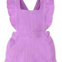 Fullfamous Baby Girl Ruffled Jumpsuit and Headband Set newborn